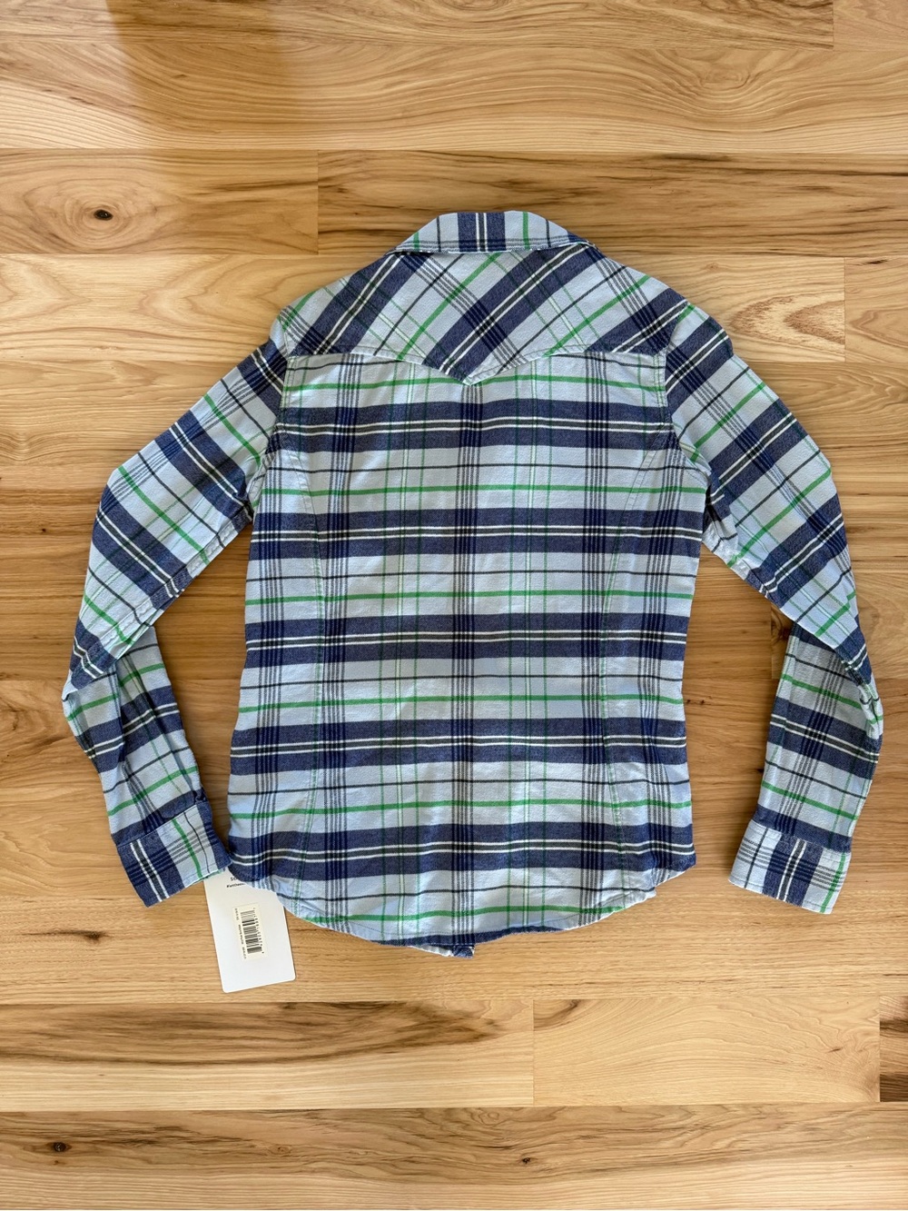 Stio Womens Flannel Shirt Wind River Blue Stripe - Picture 2 of 4